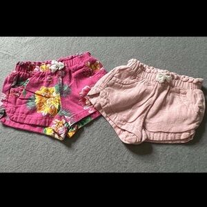 Old Navy Shorts Lot Bundle Girls 12-18 Months Linen Pink Hawaiian Classic Beach